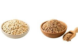 comparison of oats and whole grain bran showing soluble and insoluble fiber benefits
